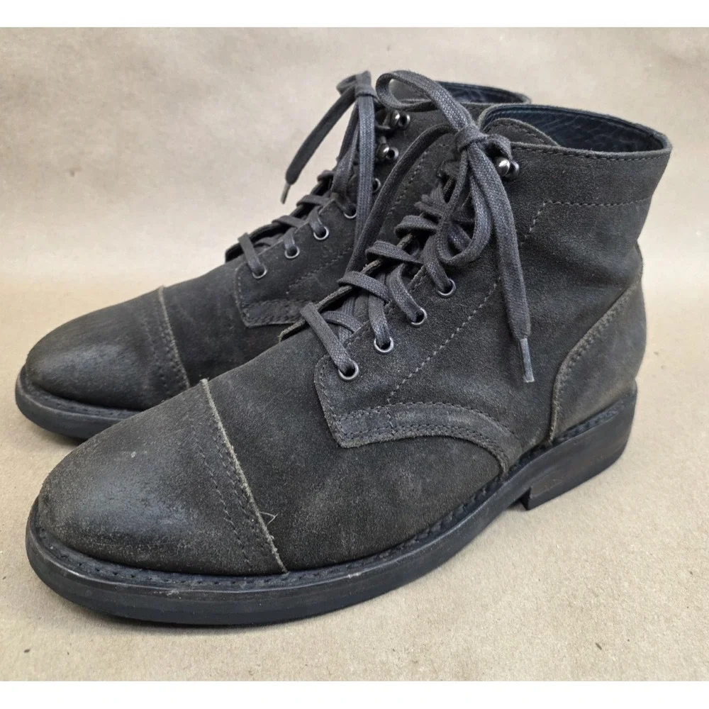 Thursday Boot Company (Sz 7.5) Captain Dark Olive Suede Men's Lace Up Boots